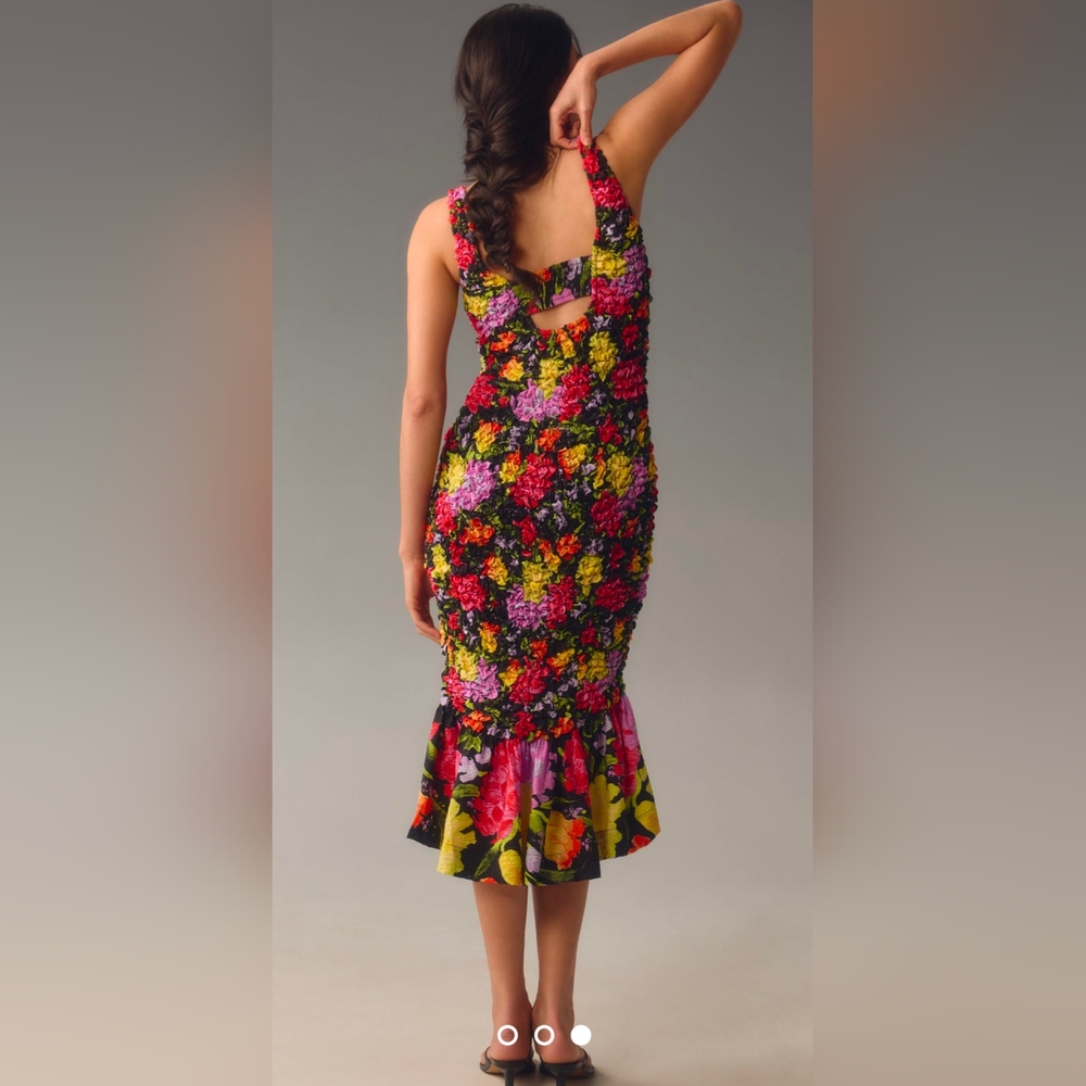 NWT Yukiko Noritake | Anthropologie Square Neck Pebble Smocked Dress